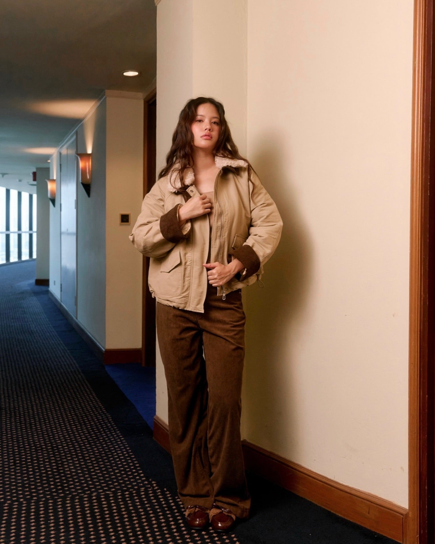 DETACHABLE FUR COLLAR JACKET