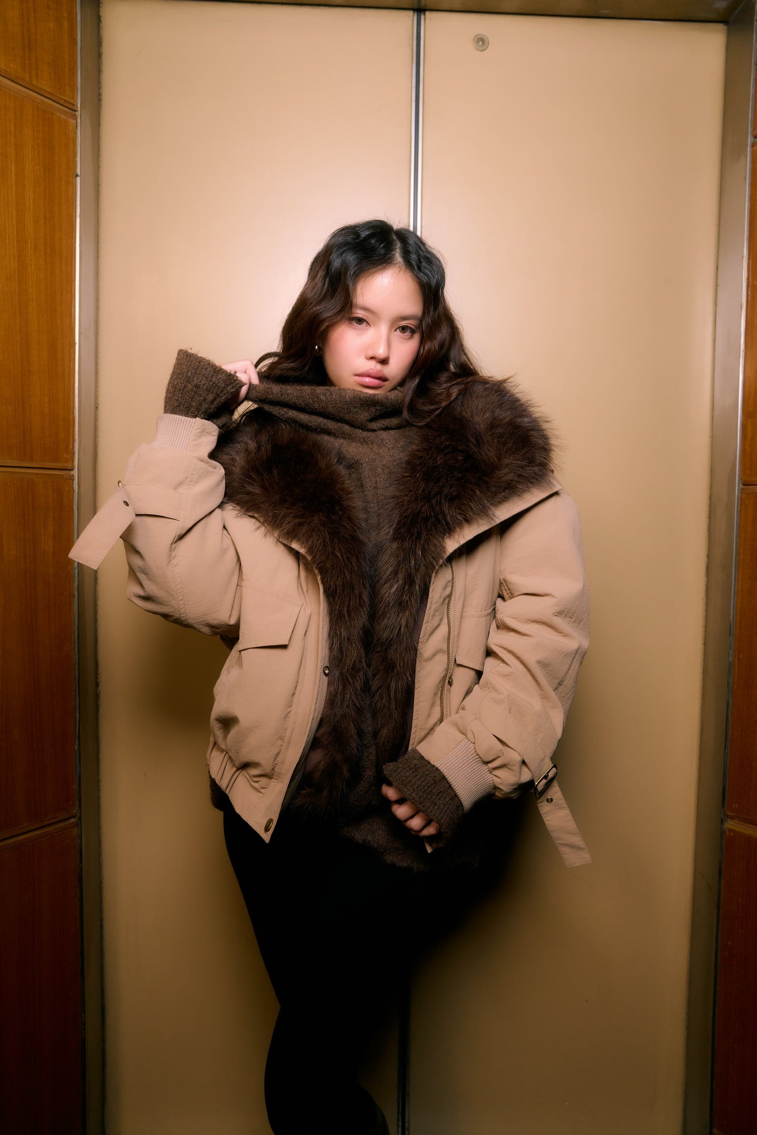 OVERSIZE FUR COLLAR JACKET