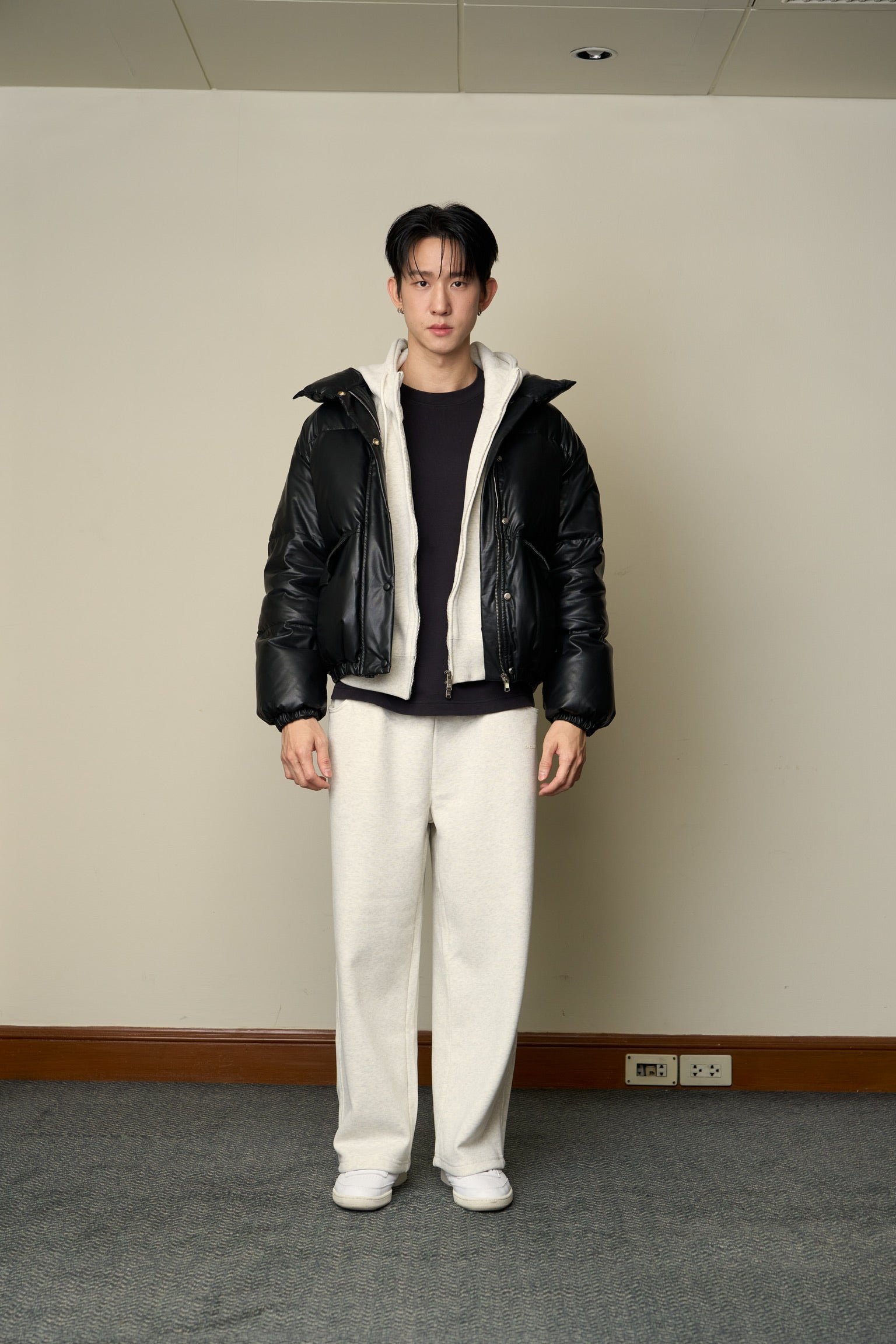 CHOCOLATE DOWN PUFFER JACKET - Available in Brown/ Black