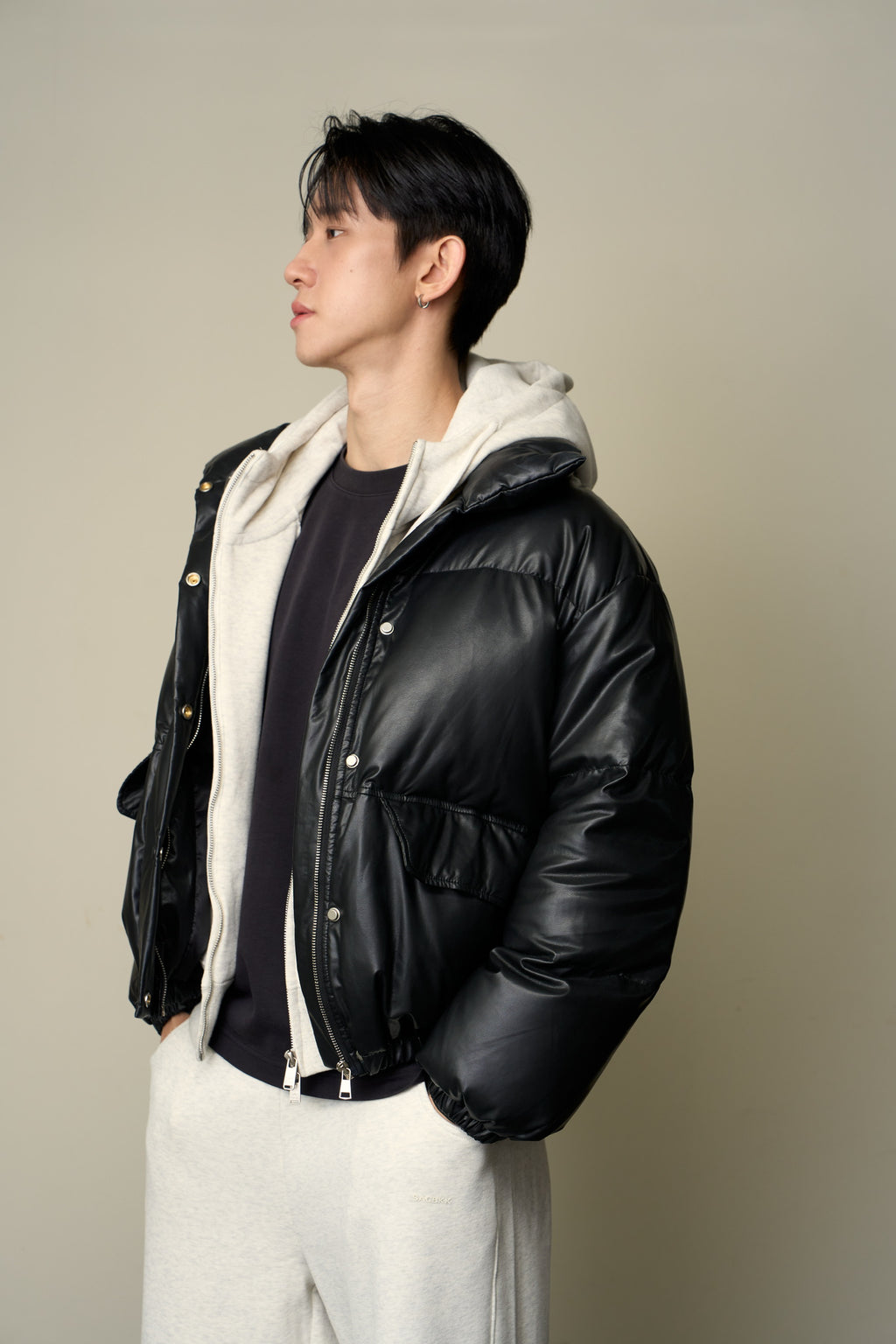 CHOCOLATE DOWN PUFFER JACKET - Available in Brown/ Black