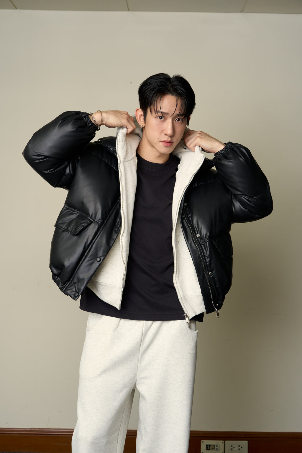 CHOCOLATE DOWN PUFFER JACKET - Available in Brown/ Black