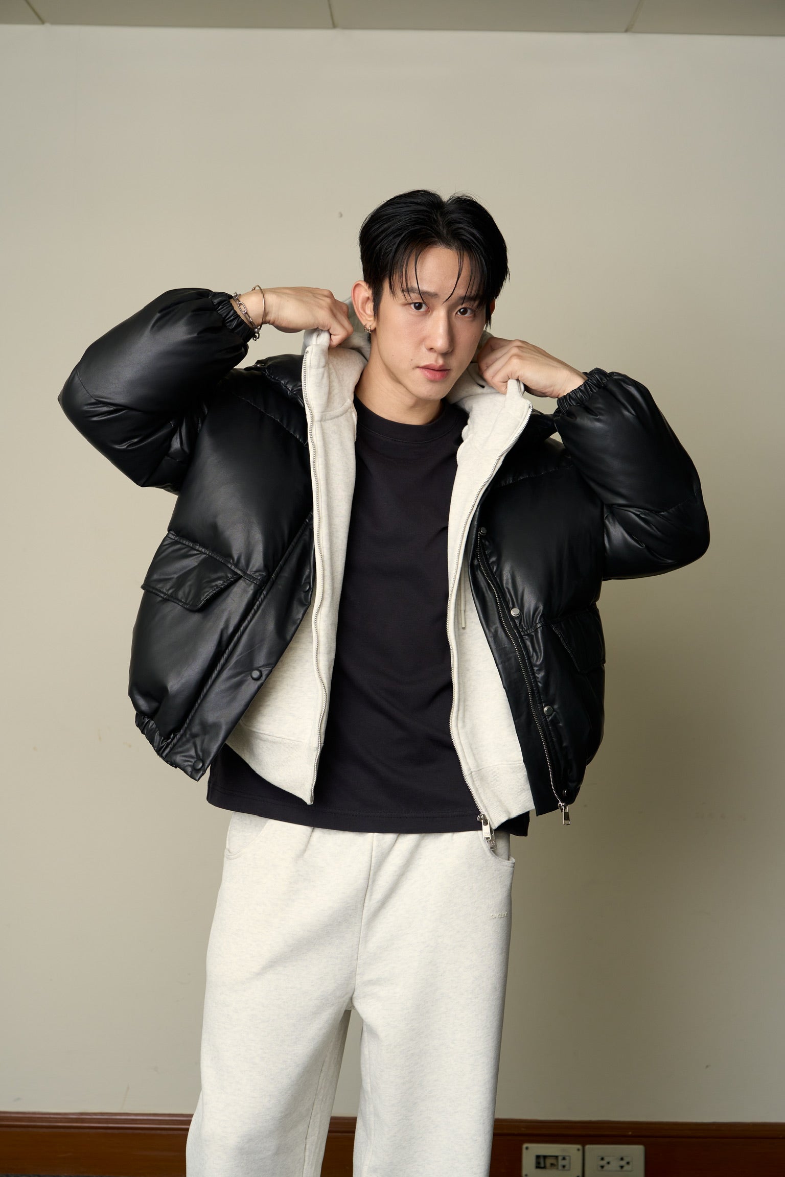 CHOCOLATE DOWN PUFFER JACKET - Available in Brown/ Black