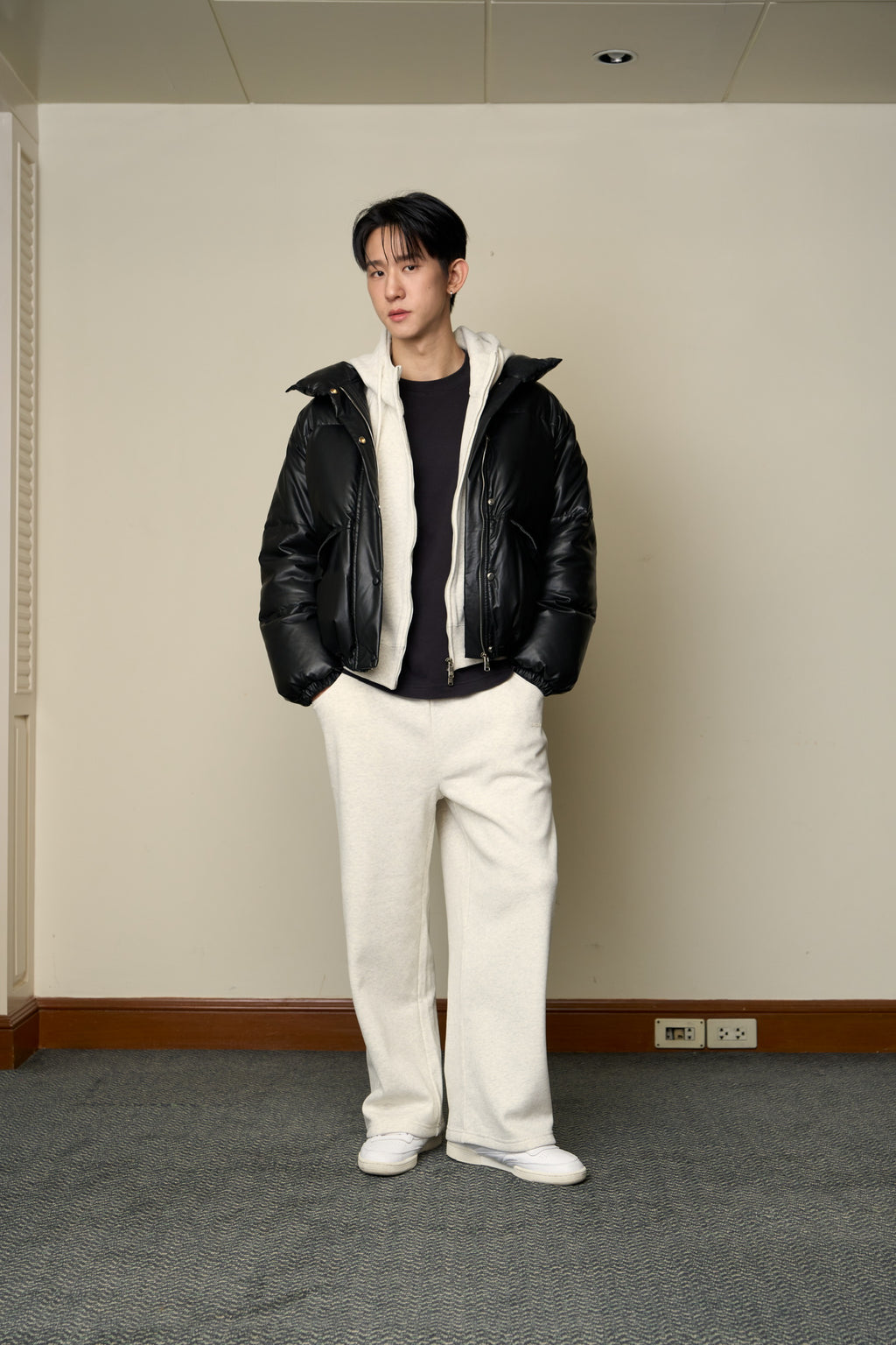 CHOCOLATE DOWN PUFFER JACKET - Available in Brown/ Black
