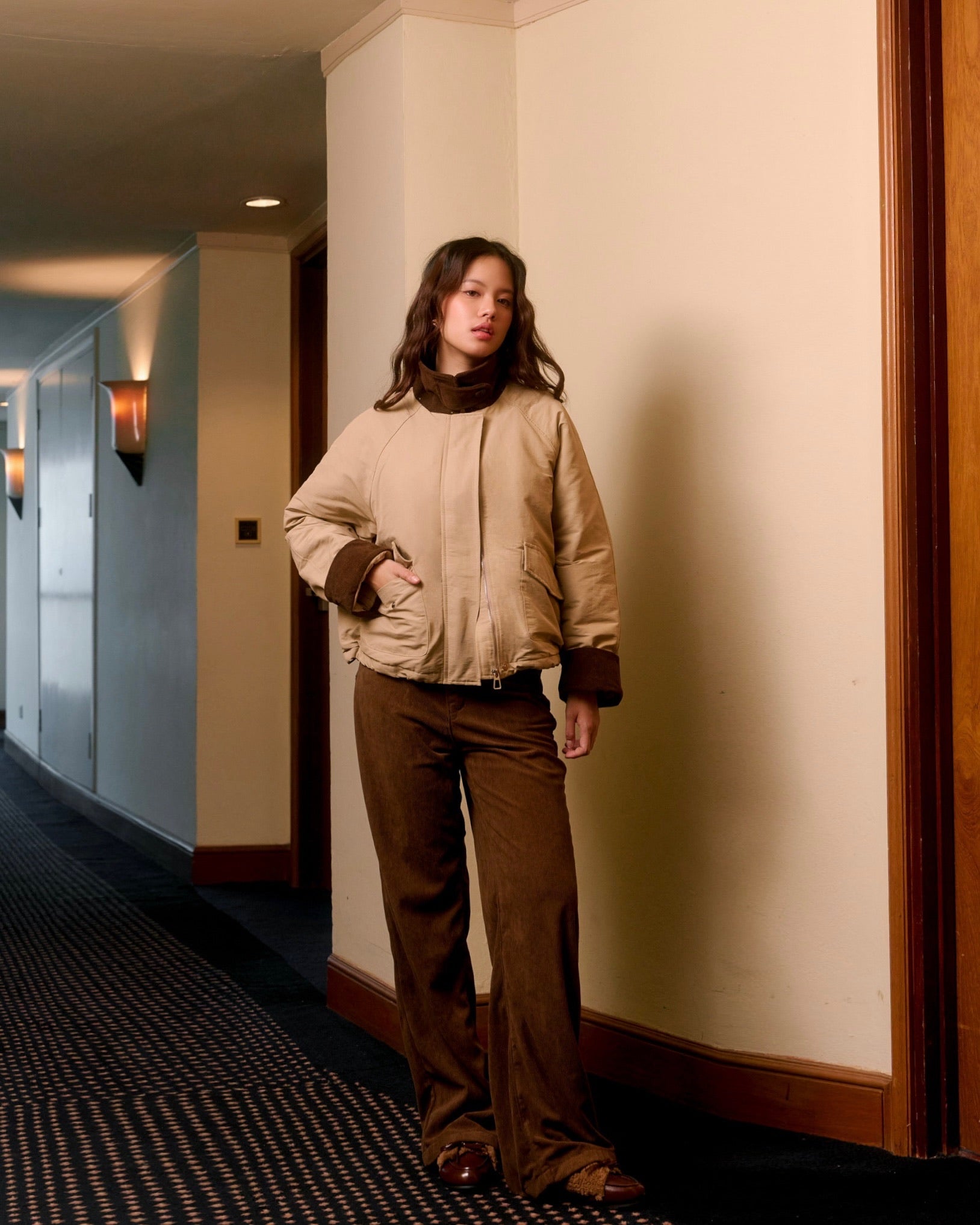 DETACHABLE FUR COLLAR JACKET