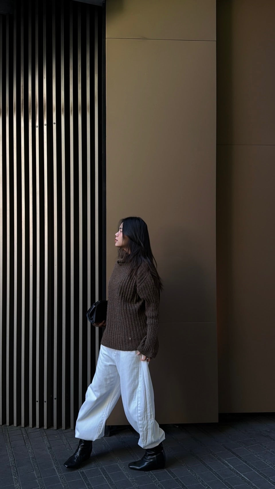 LOOSE HIGH NECK SWEATER -Available in 5 colors Grey/ White/ Black/Brown/Burgandy