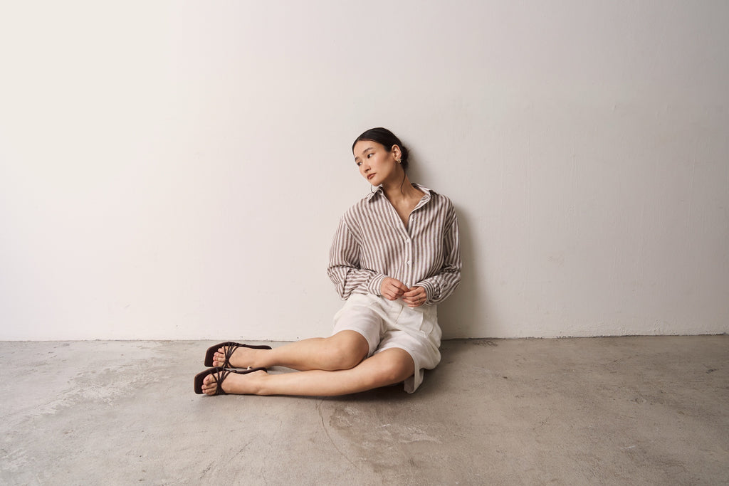 CLASSIC FIT STRIPE LINEN SHIRT