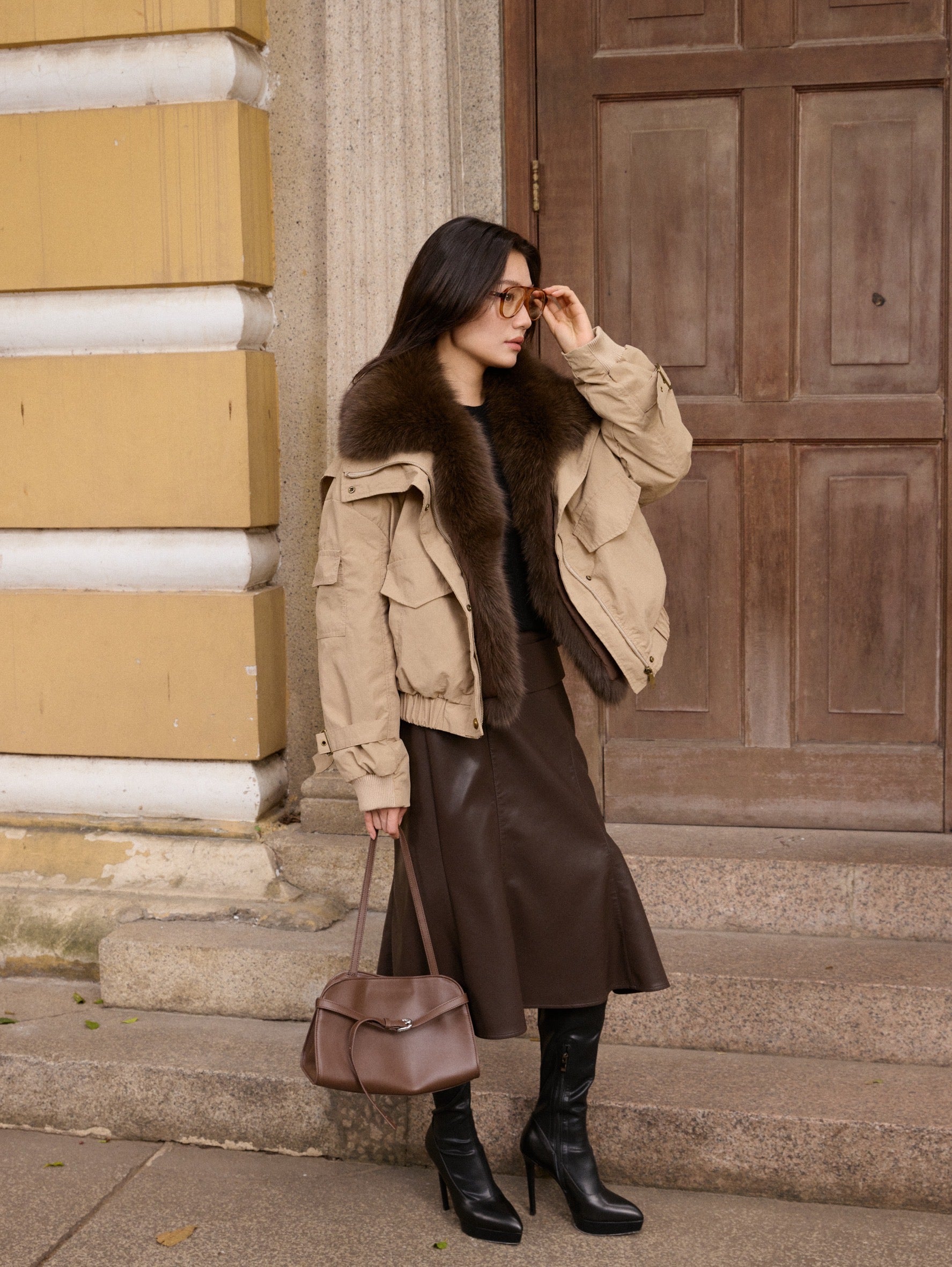 OVERSIZE FUR COLLAR JACKET