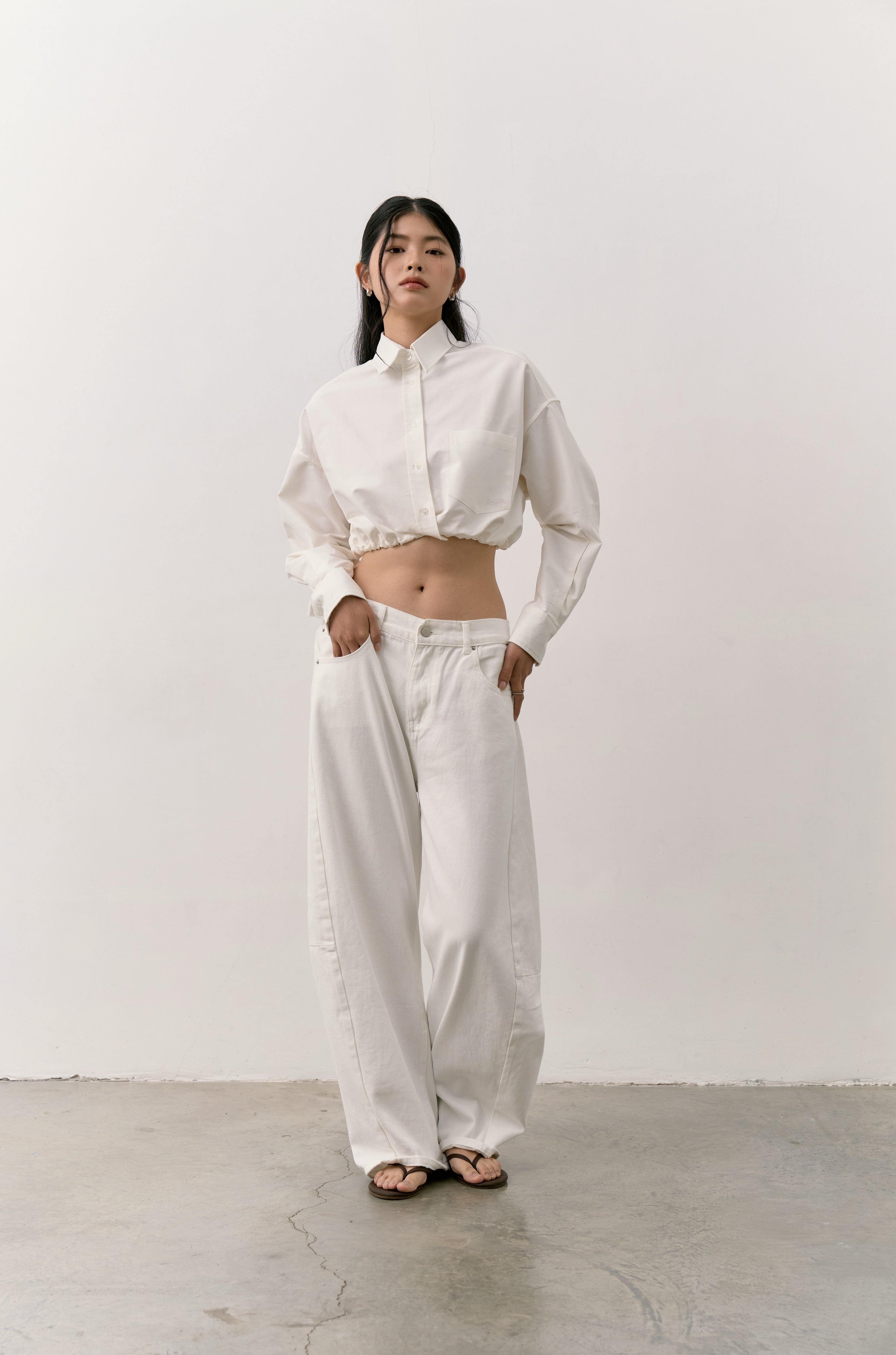 OXFORD CROPPED SHIRT