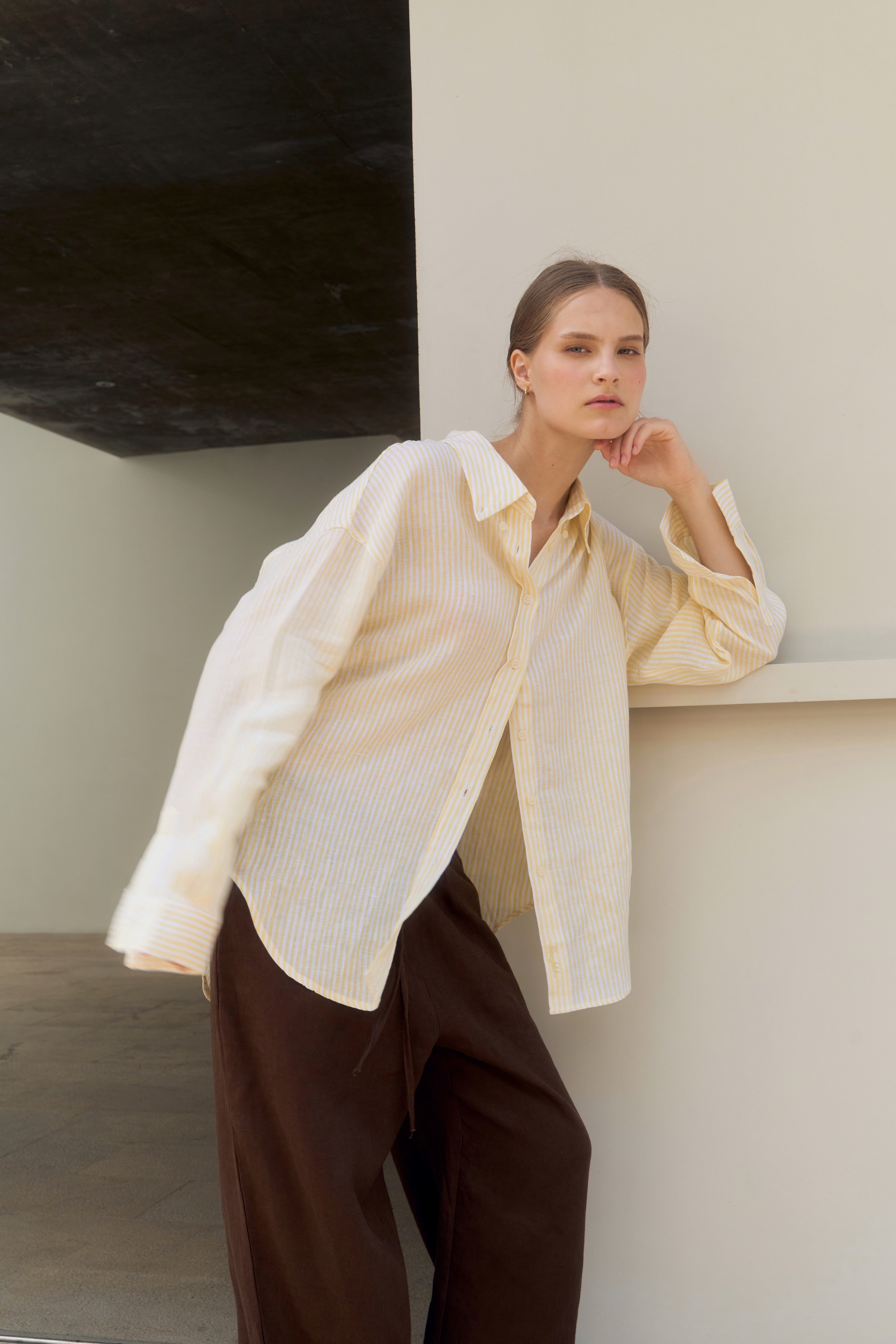 ESSENTIAL STRIPE LINEN SHIRT