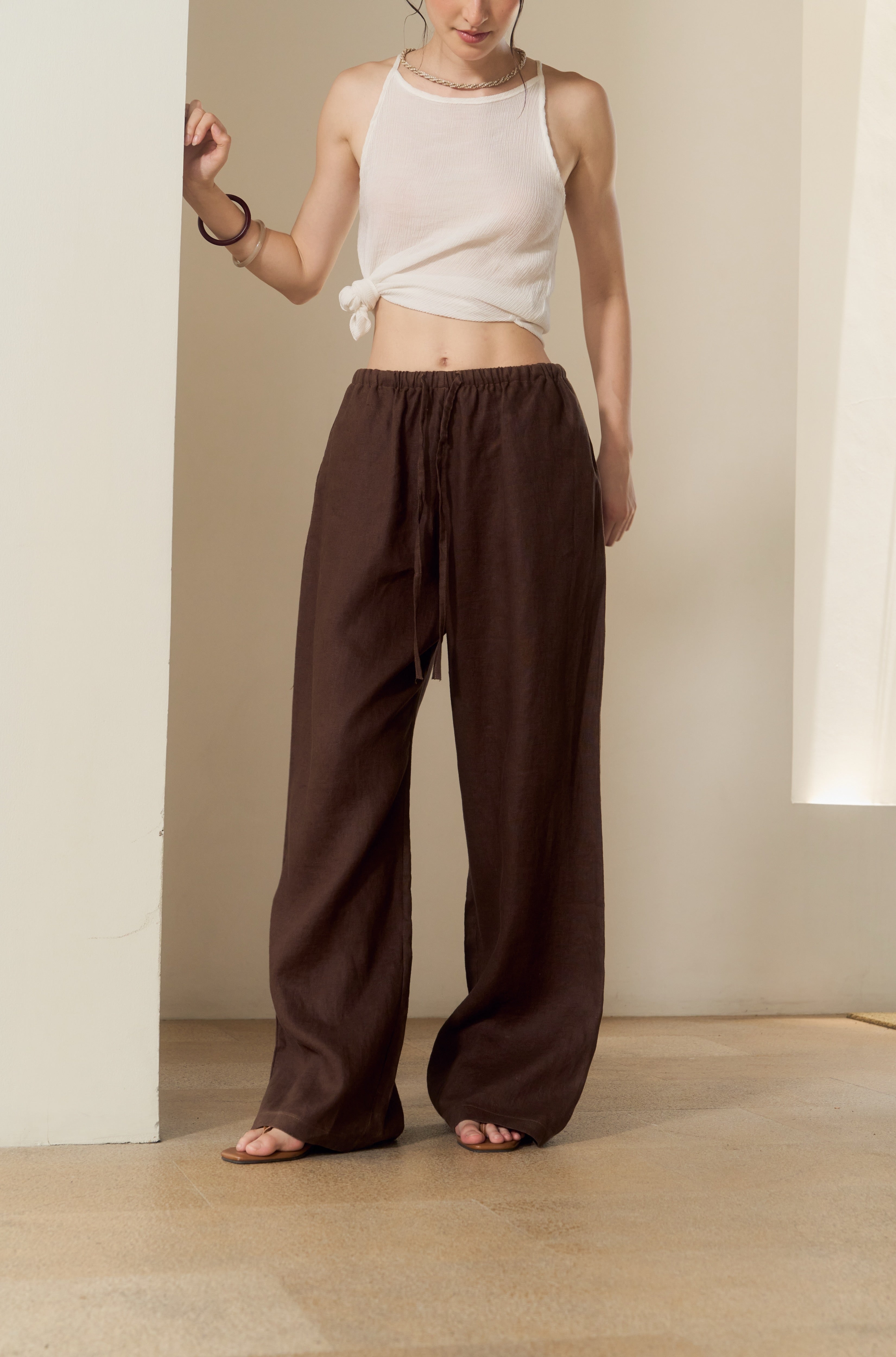 ESSENTIAL LINEN TROUSERS