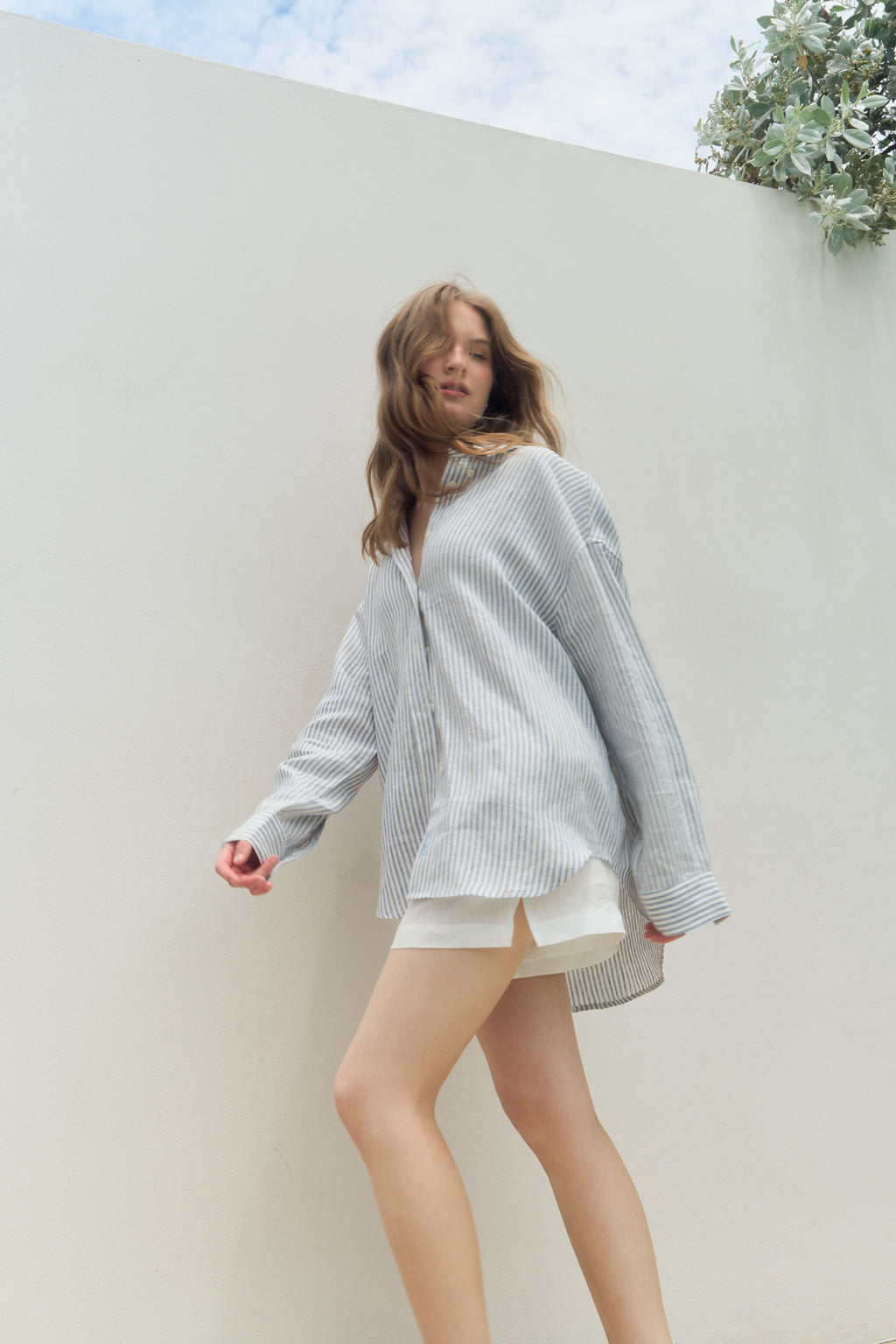 ESSENTIAL STRIPE LINEN SHIRT