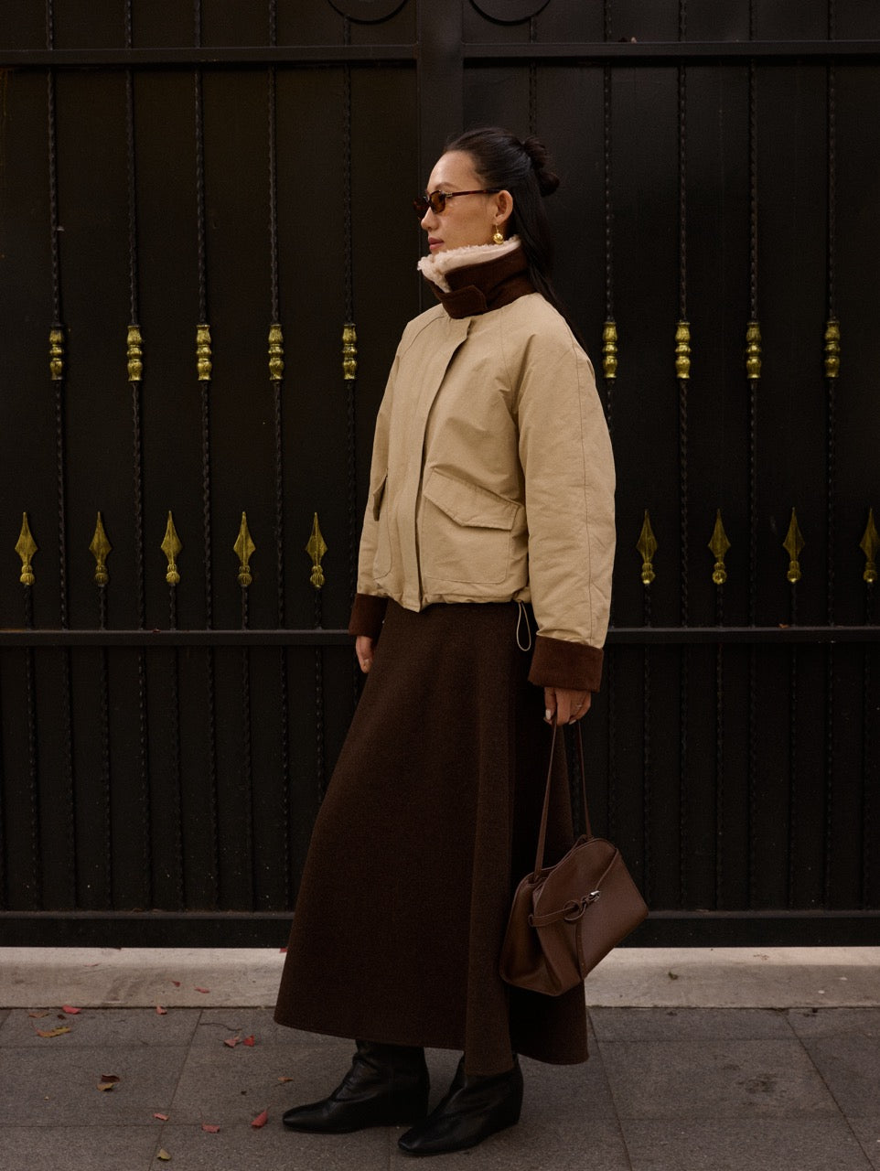 DETACHABLE FUR COLLAR JACKET