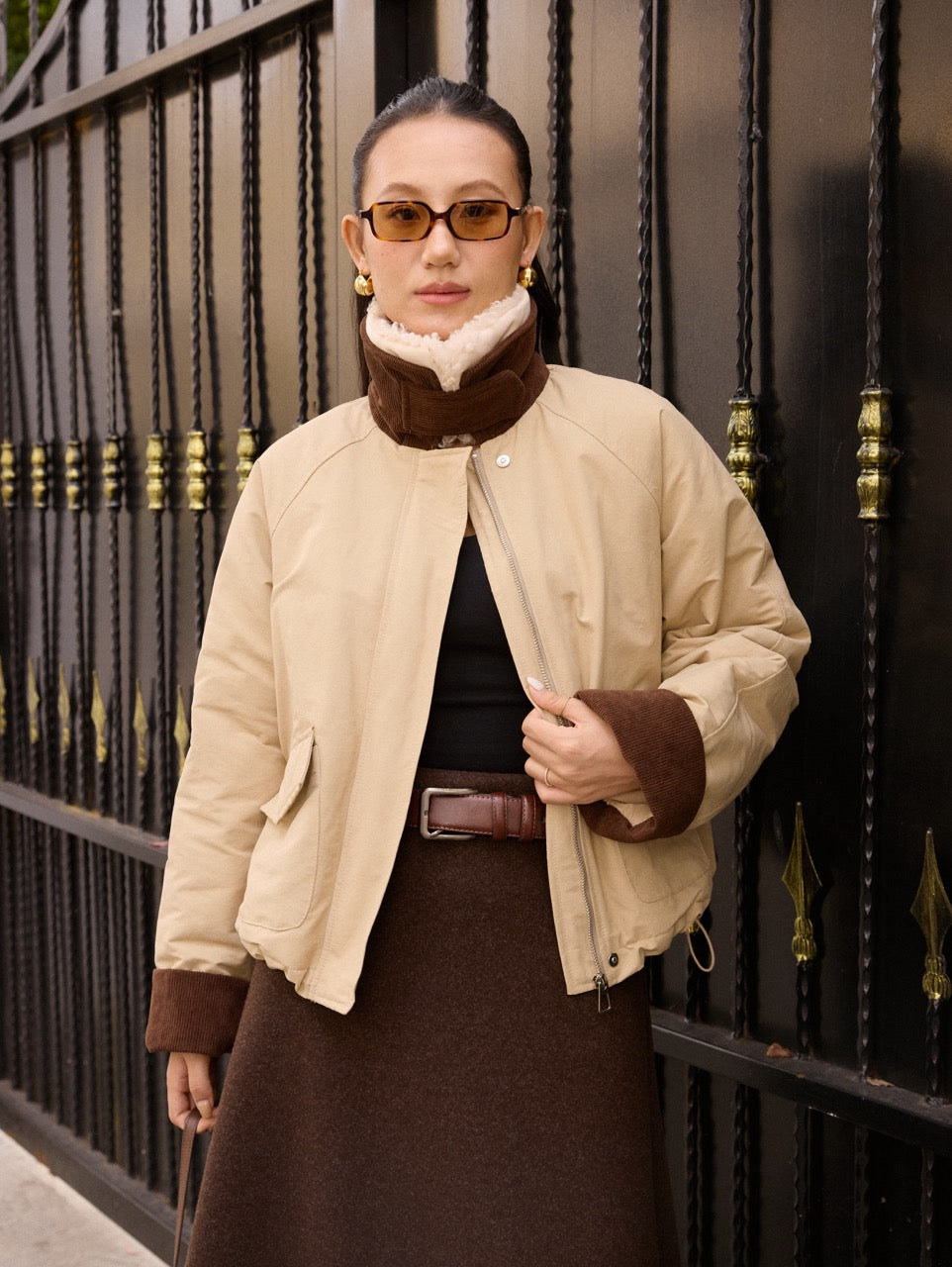 DETACHABLE FUR COLLAR JACKET