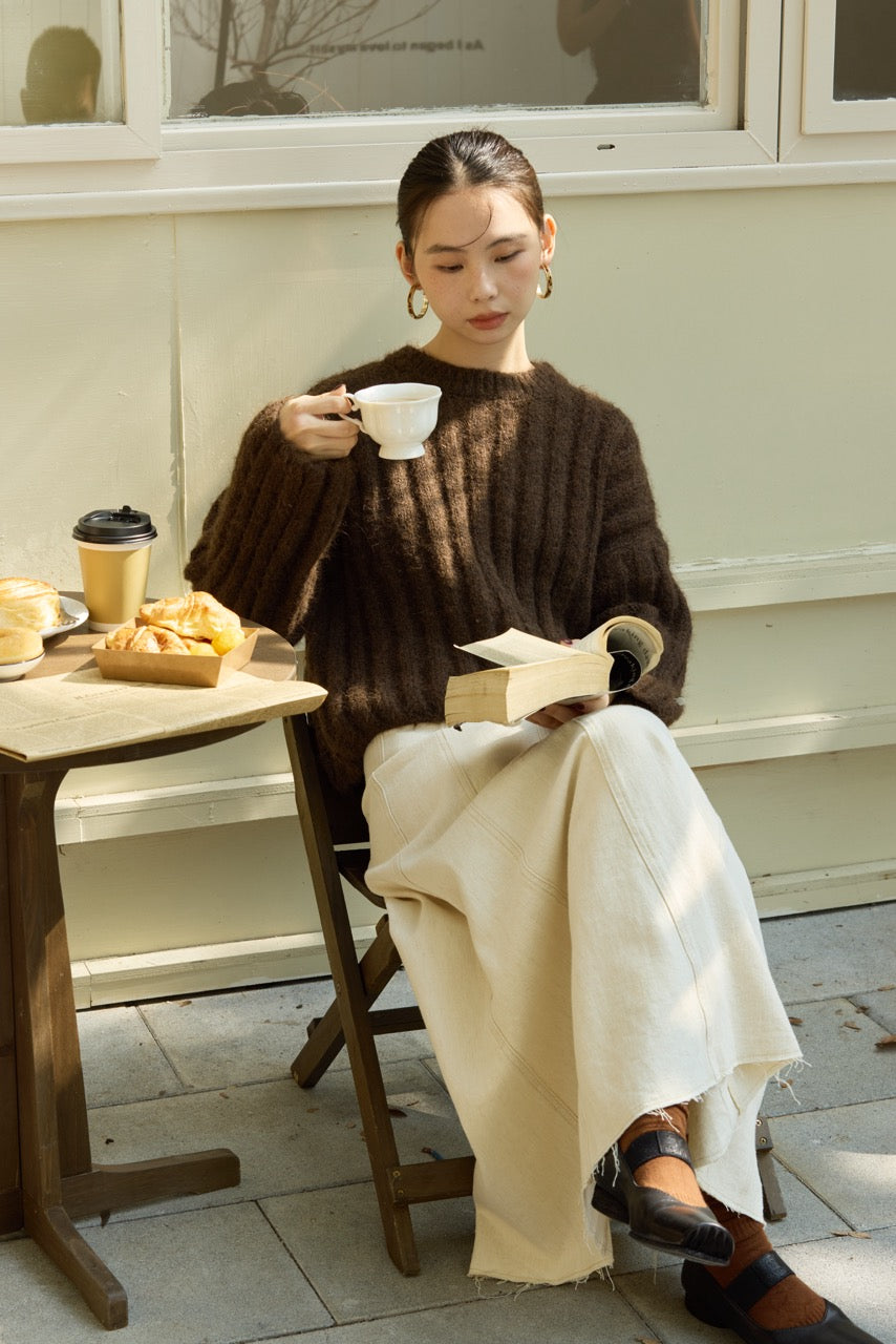CACAO RIBBED SWEATER